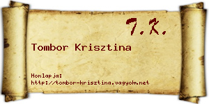 Tombor Krisztina névjegykártya